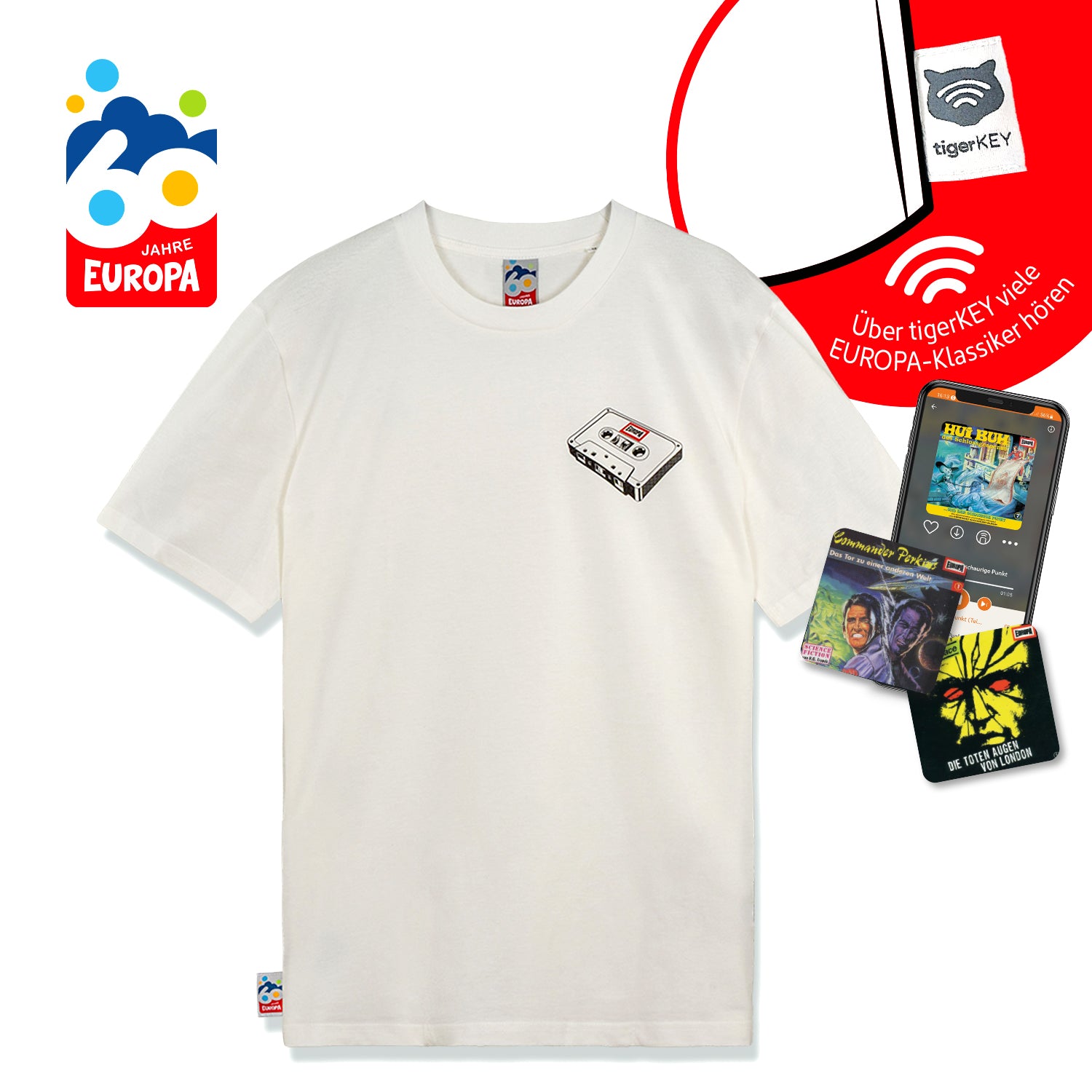 EUROPA - Jubiläums T&ndash;Shirt Kassette inkl. tigerKEY NFC