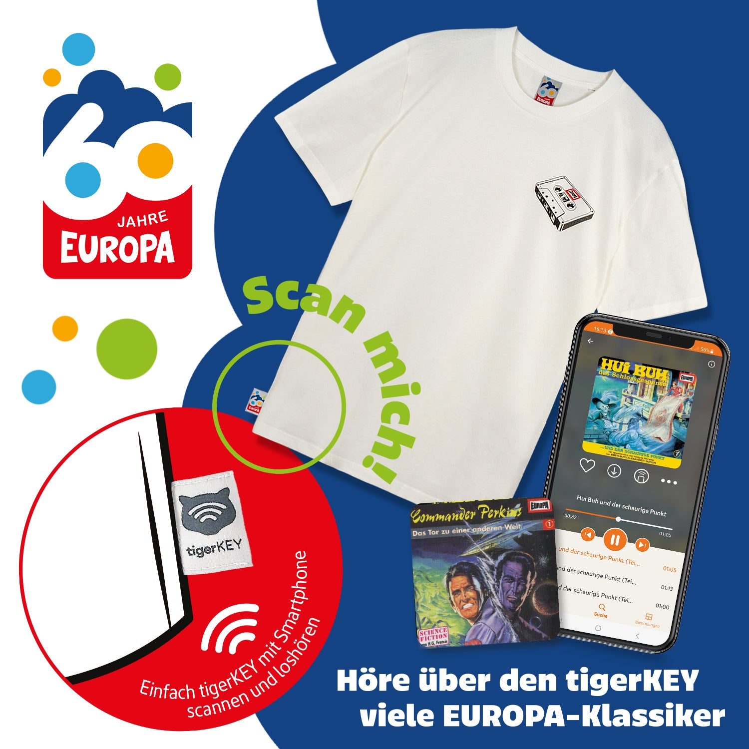 EUROPA - Jubiläums T&ndash;Shirt Kassette inkl. tigerKEY NFC
